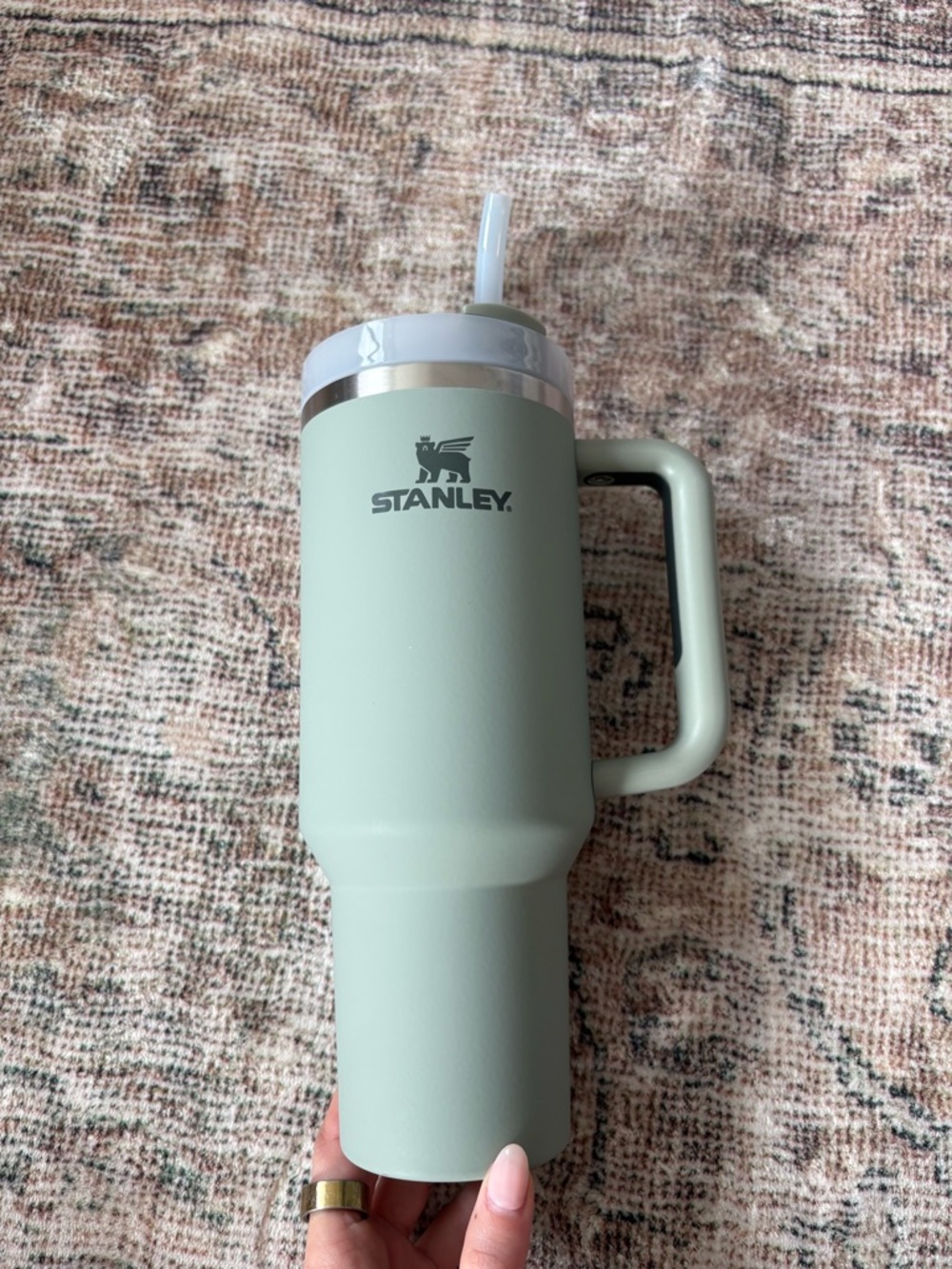 Stanley Sage Green Insulated Travel Mug with Handle